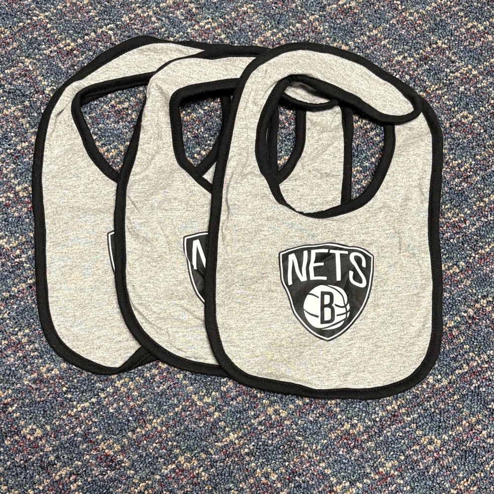 3 pack Brooklyn nets bib set one size